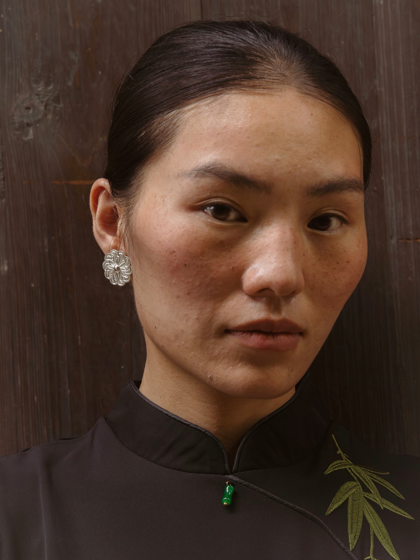 Chrysanthemum Form Earrings