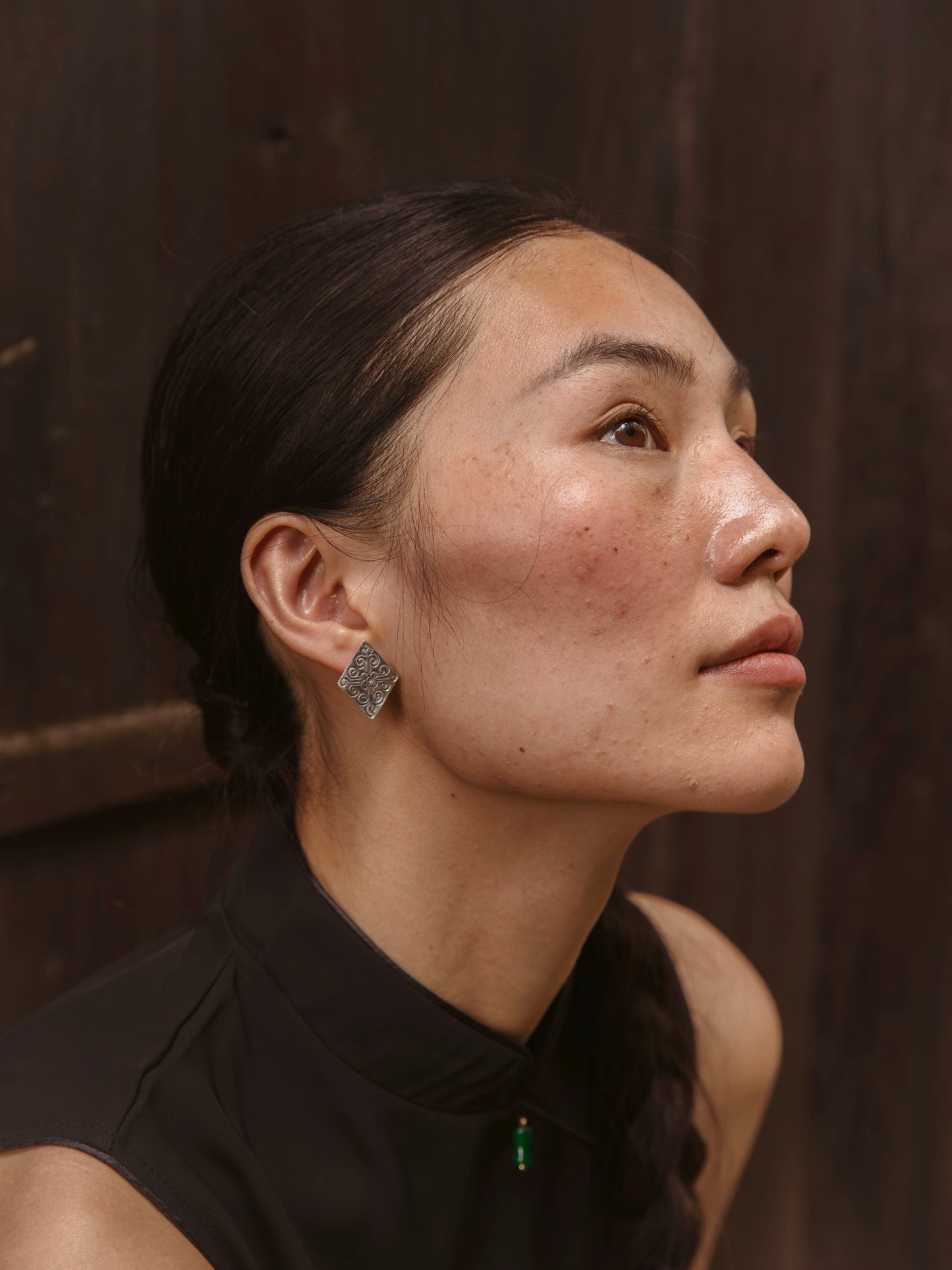 Wax-Resist Floral Earrings