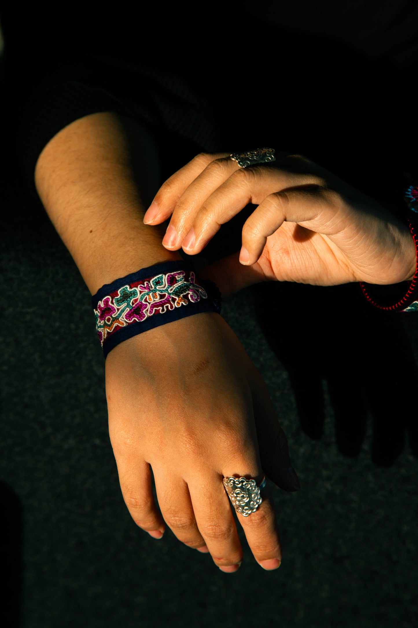 Embroidered Bracelet Ring Set 4