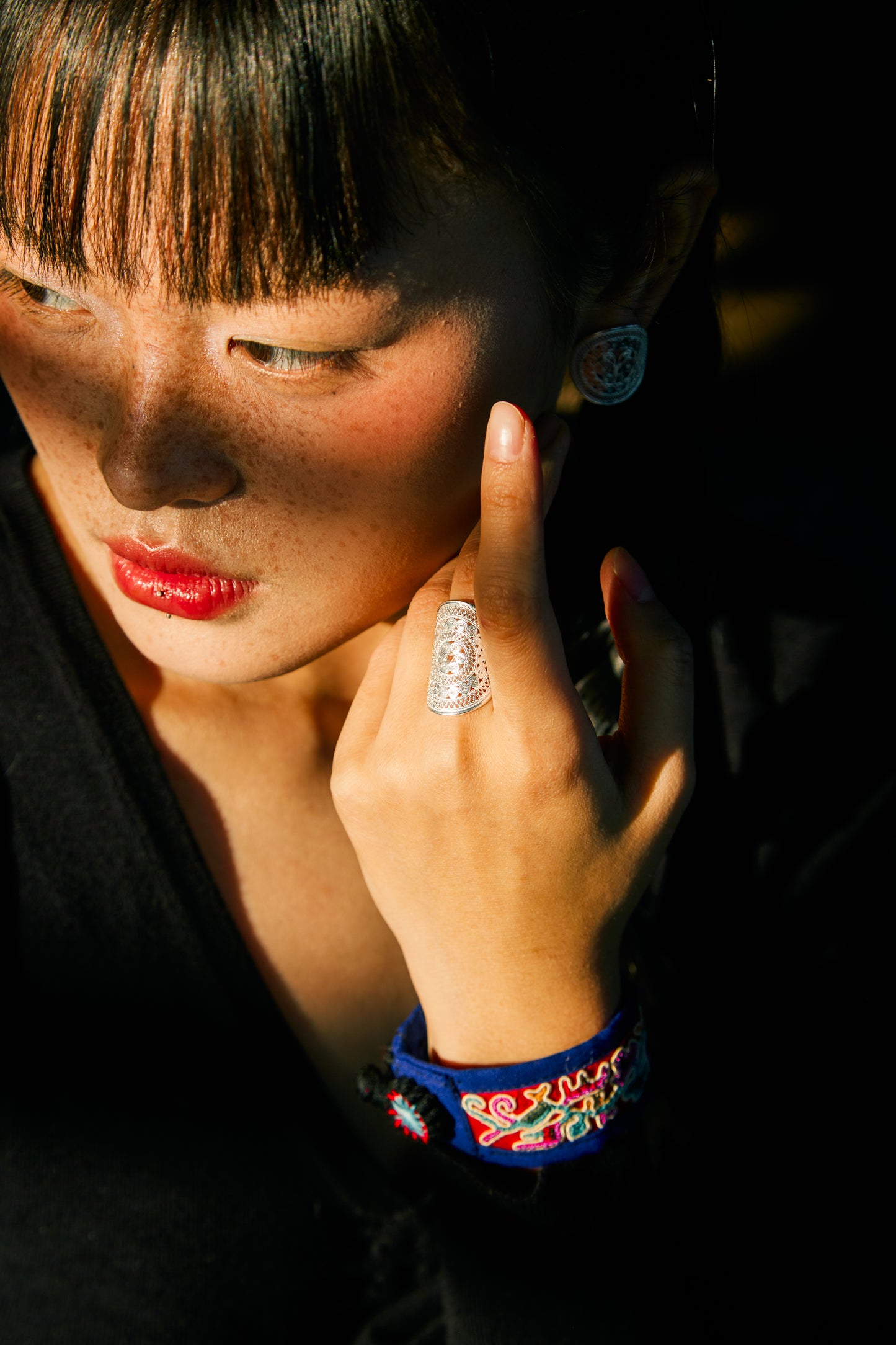 Embroidered Bracelet Ring Set 1